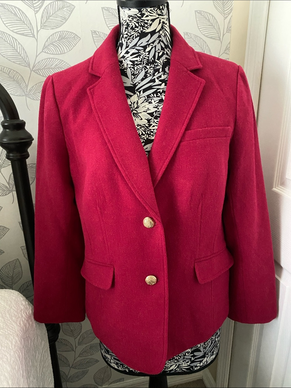 Talbots Red Wool-Blend Blazer Size 12